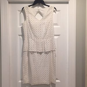 Lace eyelet peplum dress